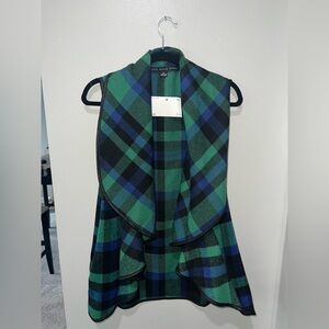 HYFVE Green and Blue Plaid Cape